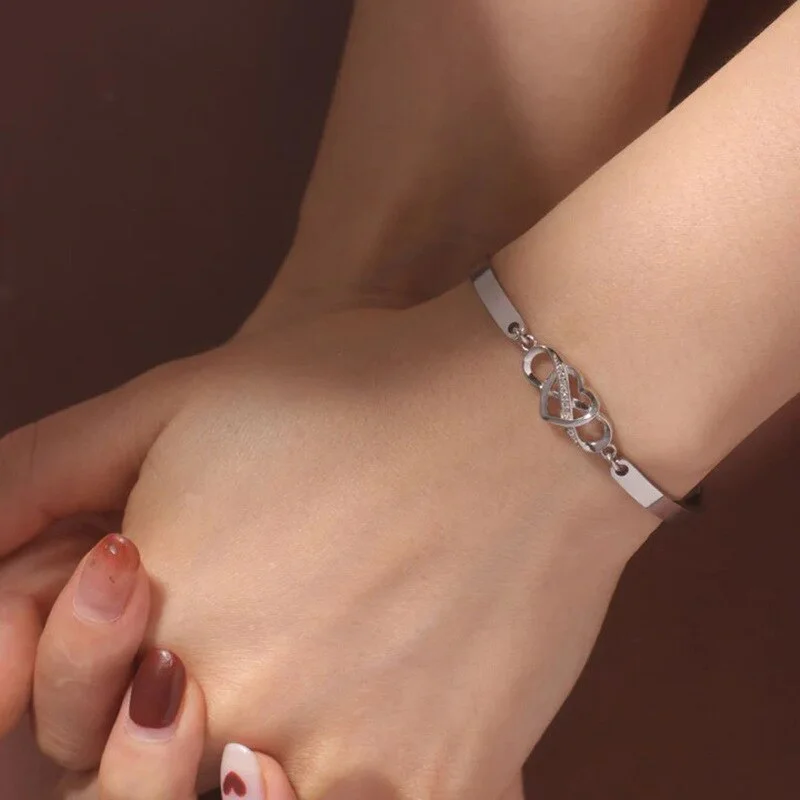 Eternal Heart Bracelet: Number 8 Pendant Charm - Blange Couple Jewelry