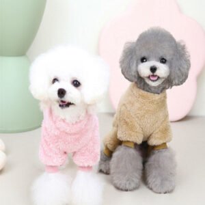 New 22 Three-Color Fleece Pet Clothes: Stylish and Warm for Dogs and Cats.