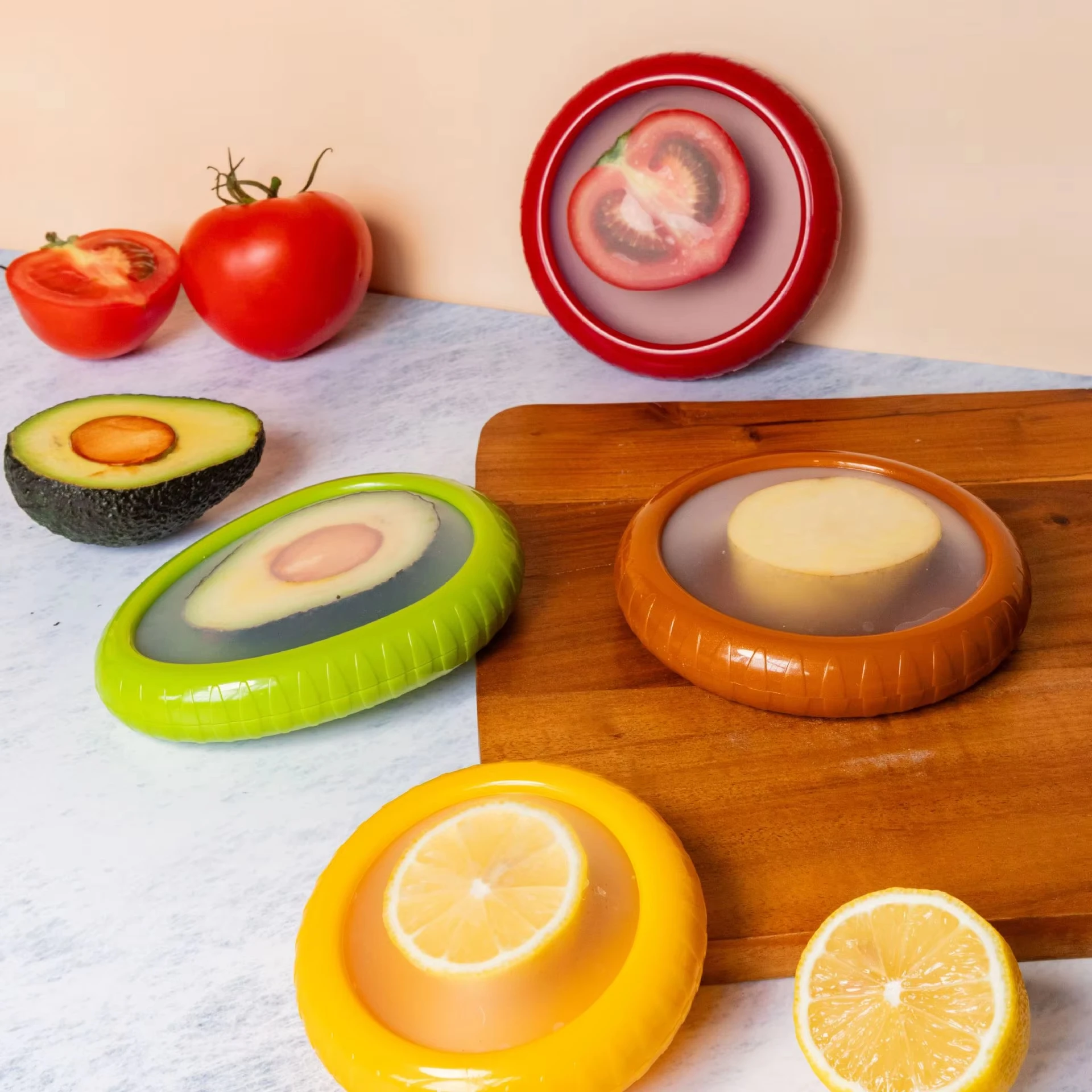 Avocado Storage Organizer, Silicone Fruit Storage Box, Fruit and Vegetable Antioxidant Storage Box, Reusable Avocado Storage