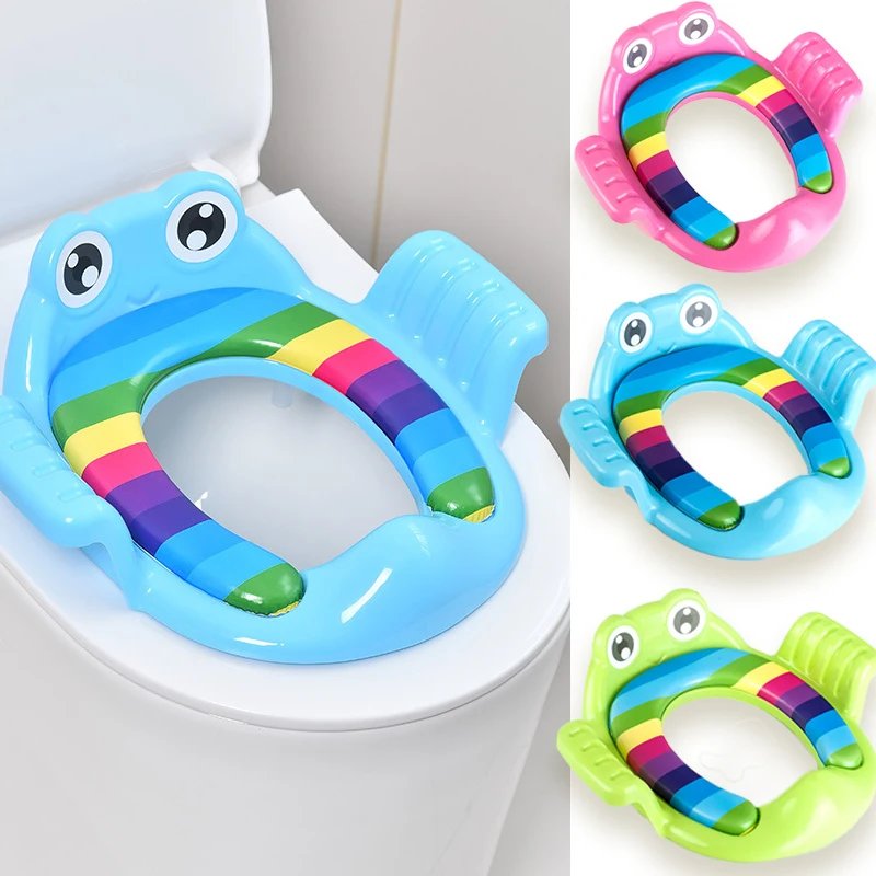 Children's Toilet Seat, Toddler Auxiliary Toilet Training, Cushioned Toilet, Hand-held Thickened And Comfortable Baby Toilet Sea