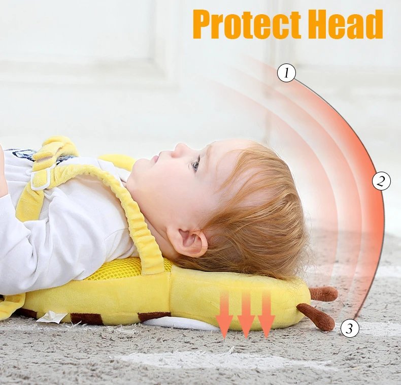 Head Back Protector Baby Protect Pillow Learn Walk Head Protector  Cushion Anti Fall Backward Cap Carry Cartoon Kids Safe Bibi